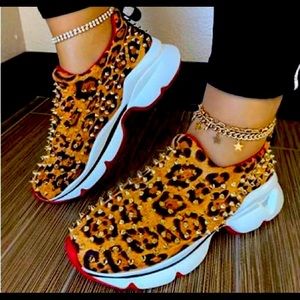 Leopard Spike Sneakers
